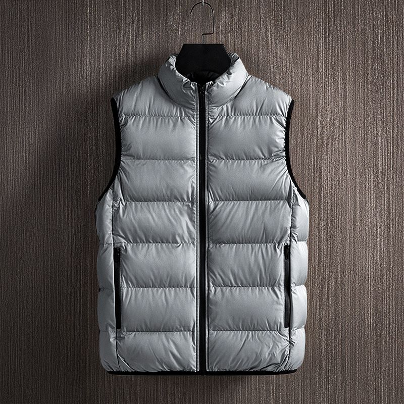 Men's lightweight quilted puffer vest, ideal for layering comfort & warmth in winter outdoor activities.