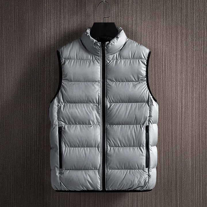 Men's lightweight quilted puffer vest, ideal for layering comfort & warmth in winter outdoor activities.