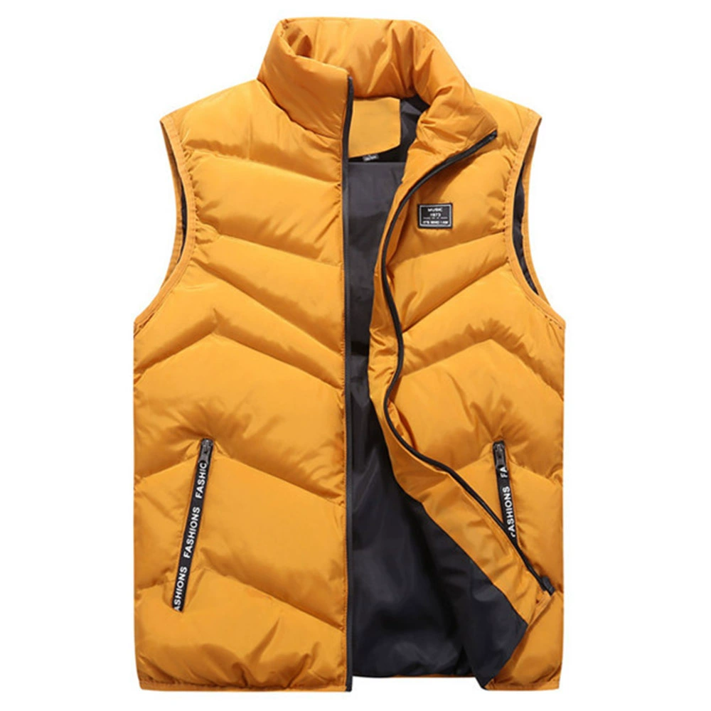 Men's lightweight quilted puffer vest with stand collar. Ideal for casual fall & winter layering, offering warmth and style.