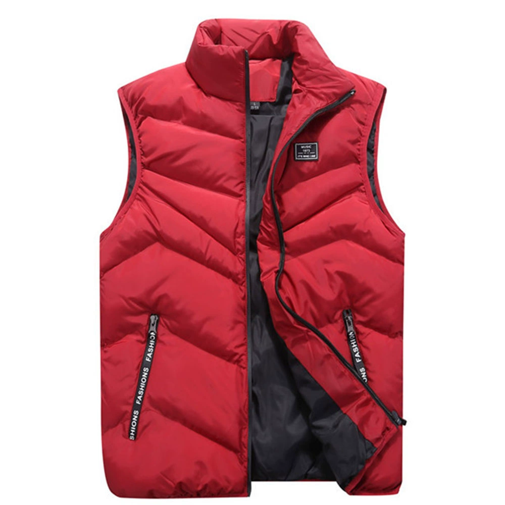 Durable men's sleeveless puffer vest, quilted for lightweight warmth. Essential outerwear for casual fall and winter style.