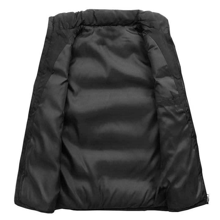 Warm men's outdoor quilted vest. Lightweight & wind-resistant for comfortable seasonal wear.