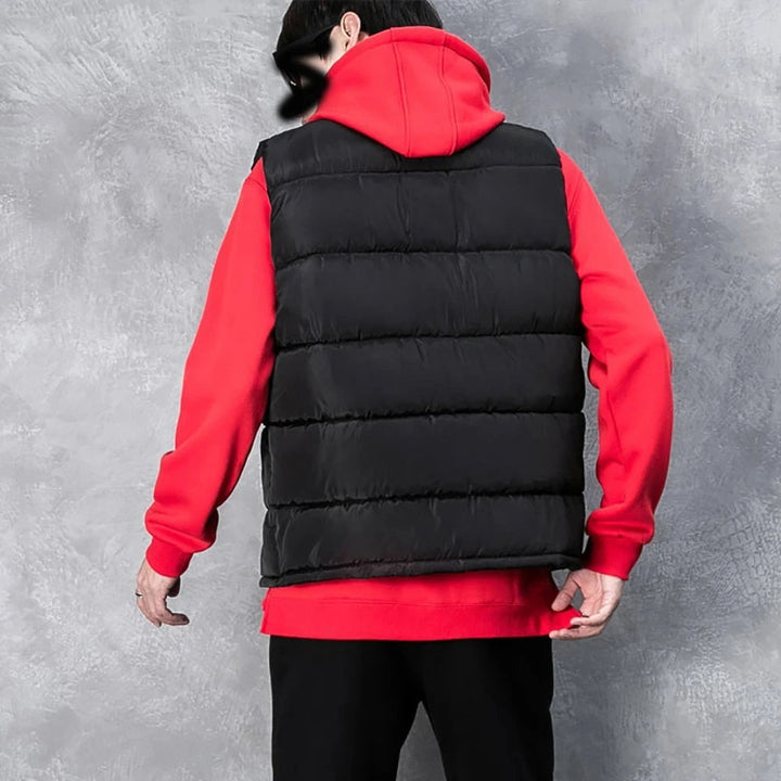 Modern men's quilted vest, offering warmth and a lightweight feel. Ideal for layering in any season.