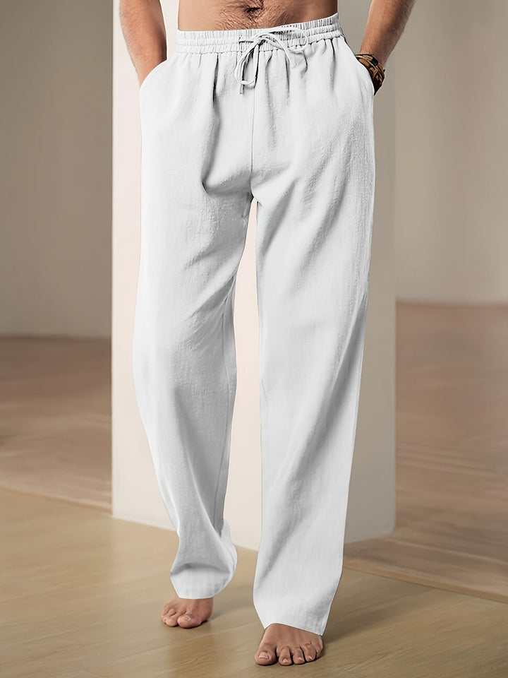 Versatile men's lightweight lounge pants. Relaxed fit trousers ideal for casual wear, home, or light activity.