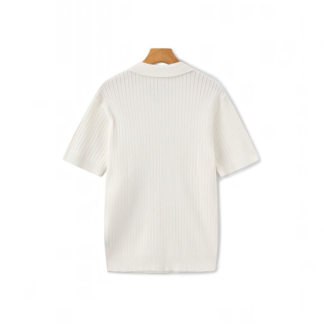 Versatile short sleeve men's polo, ribbed & ideal for summer everyday style.