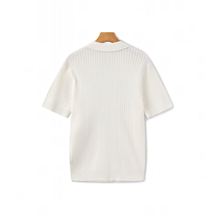 Versatile short sleeve men's polo, ribbed & ideal for summer everyday style.