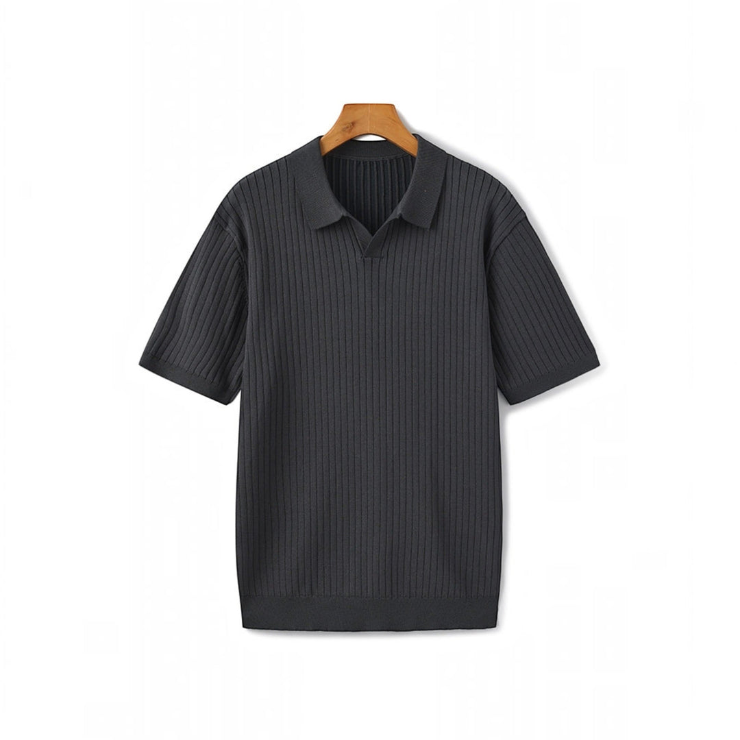 Comfortable men's summer polo, lightweight with a classic ribbed design.