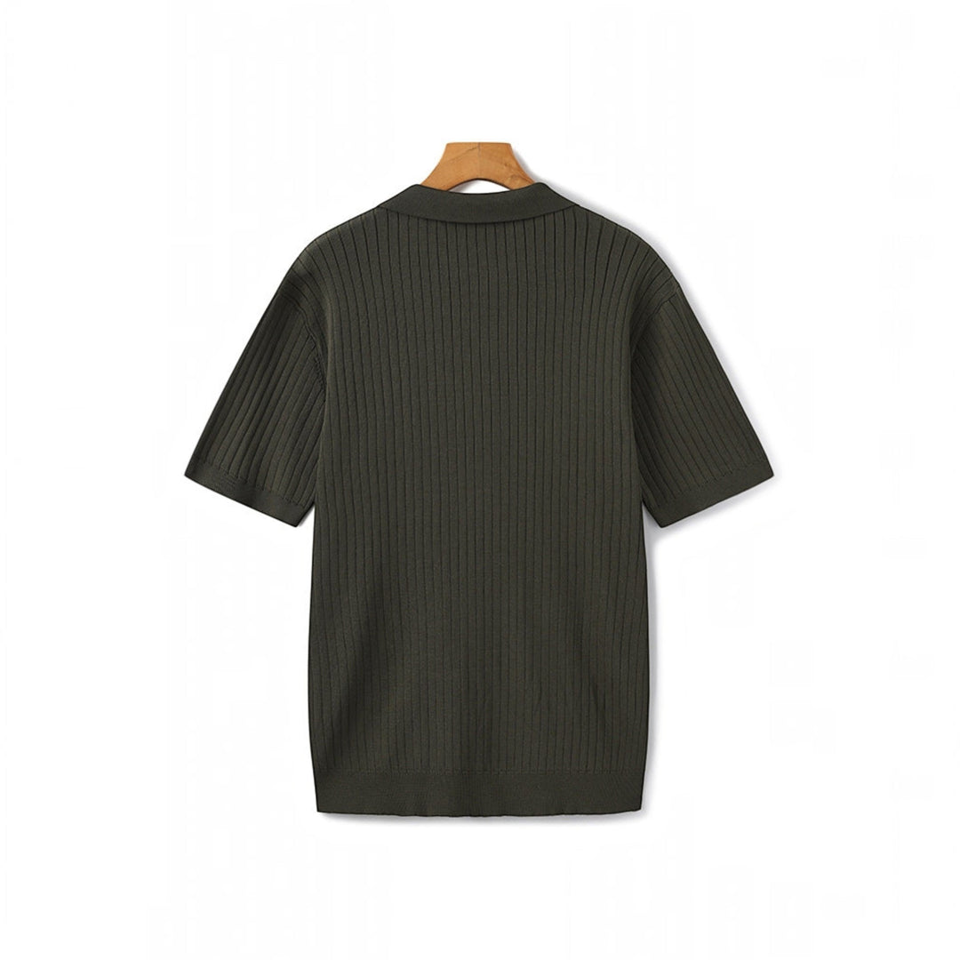 Men's classic summer polo, a versatile ribbed short sleeve for everyday comfort.