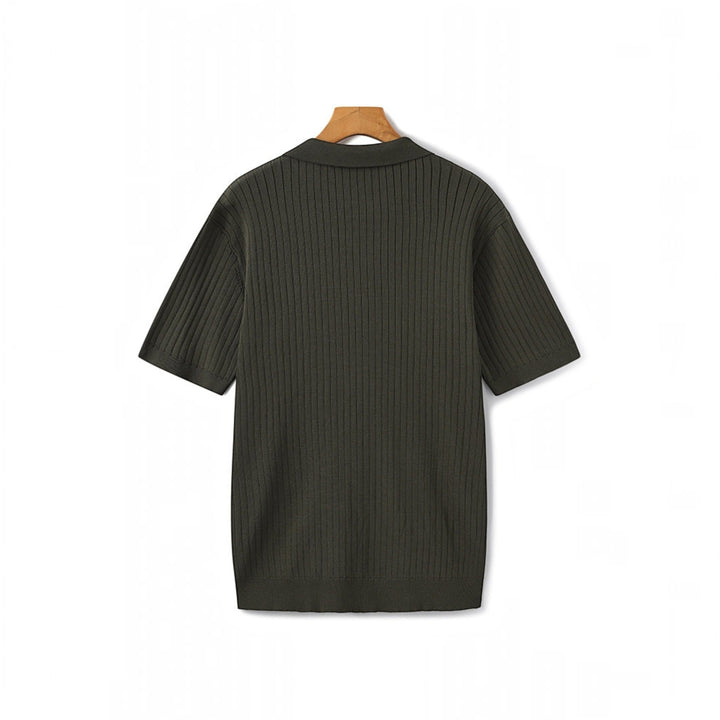Men's classic summer polo, a versatile ribbed short sleeve for everyday comfort.