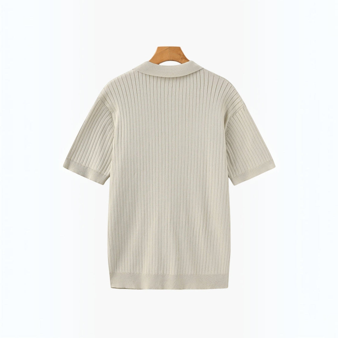 Versatile men's summer polo, lightweight & ribbed for a classic look.