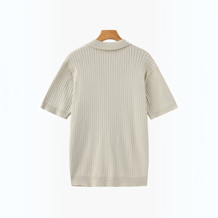 Versatile men's summer polo, lightweight & ribbed for a classic look.