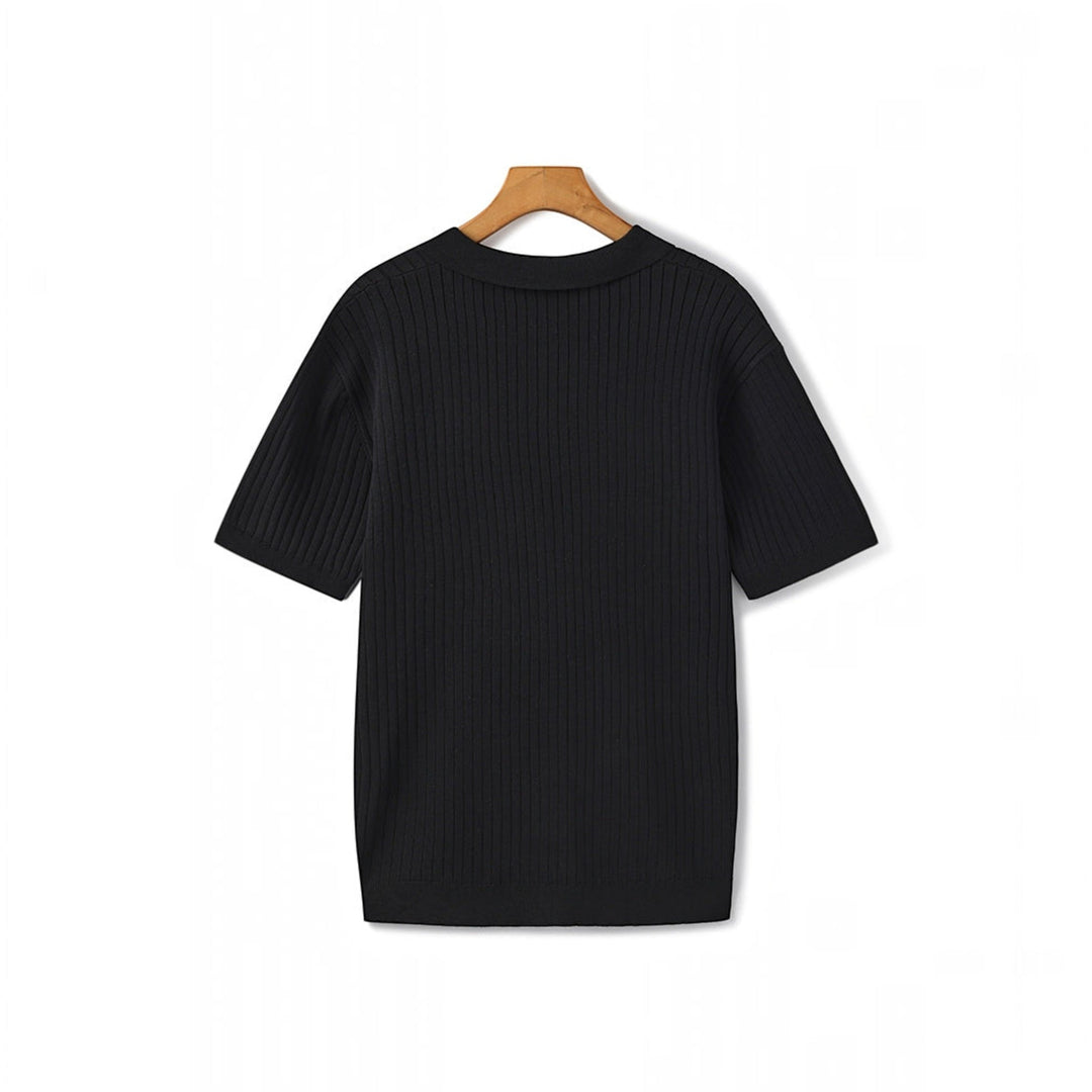 Men's everyday lightweight ribbed polo, great for stylish summer sophistication.