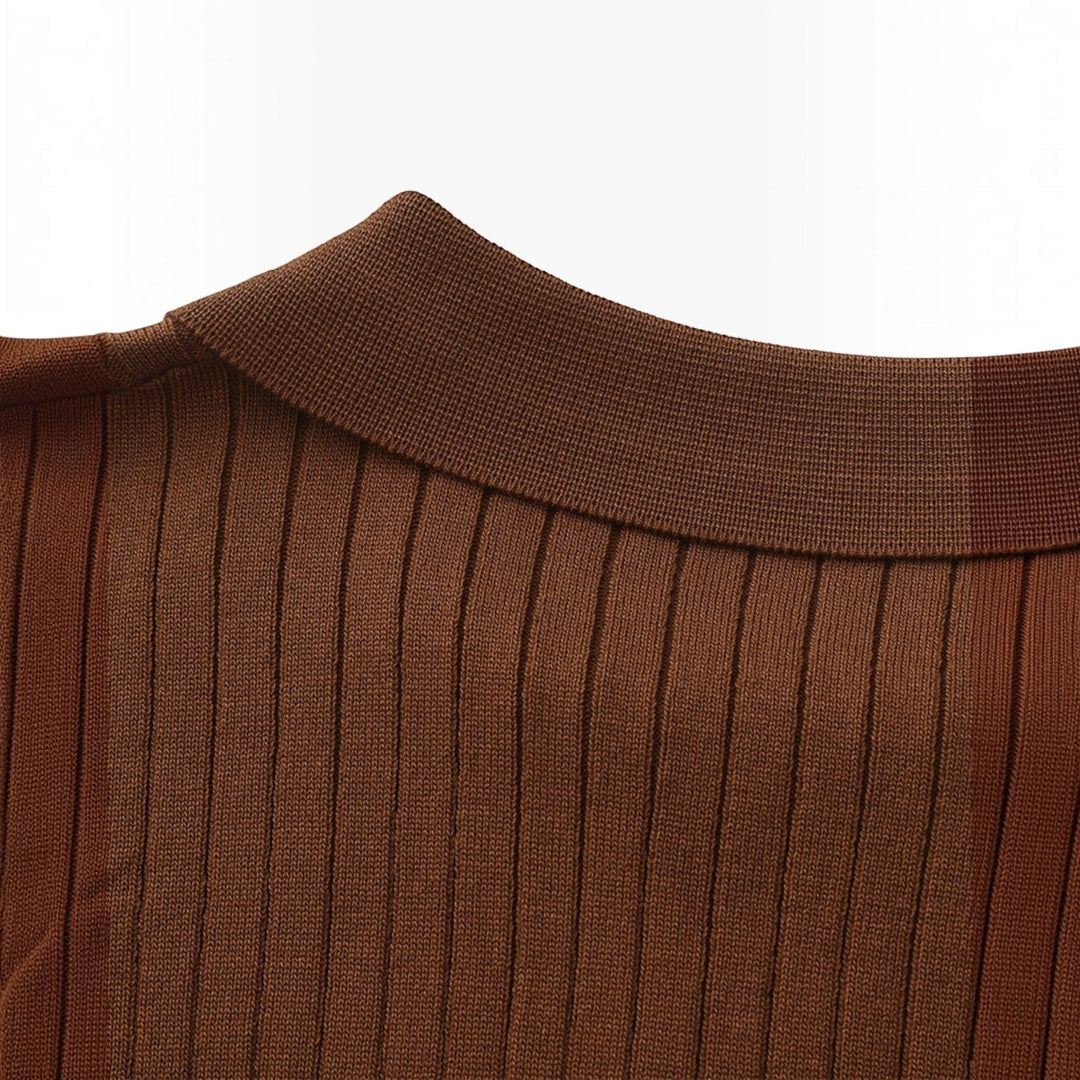 Versatile men's summer shirt, a ribbed polo design for casual sophistication.