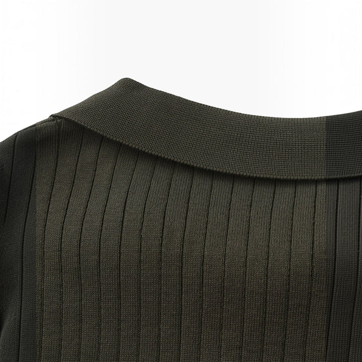 Everyday men's summer polo, a classic ribbed short sleeve design.