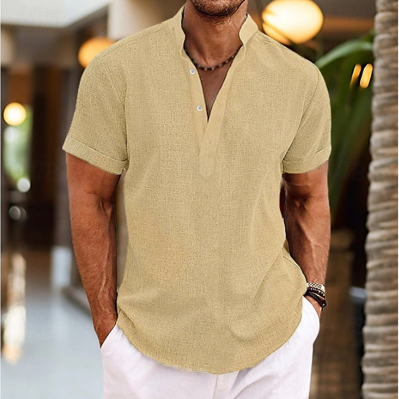 Men's breathable summer wear: short sleeve casual shirt