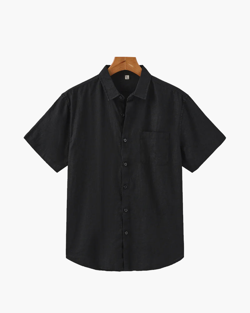 Effortlessly stylish men's short sleeve summer shirt, perfect for travel, vacation, and everyday casual wear.