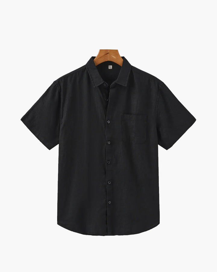 Effortlessly stylish men's short sleeve summer shirt, perfect for travel, vacation, and everyday casual wear.