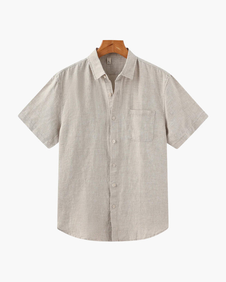 Classic men's short sleeve shirt with chest pocket, regular fit. Perfect lightweight summer casual wear.