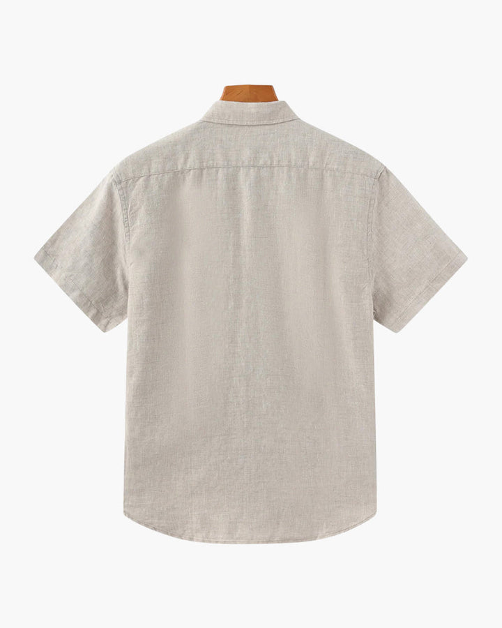 Comfortable men's short sleeve summer shirt, ideal for beachwear, vacations & casual outings.