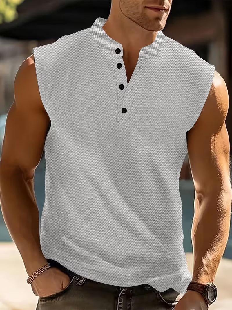 Men's lightweight sleeveless t-shirt for ultimate comfort, ideal for gym or casual summer wear.
