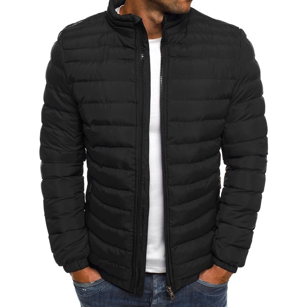 Men's lightweight slim-fit puffer jacket. Ideal winter coat for warmth and casual outerwear.