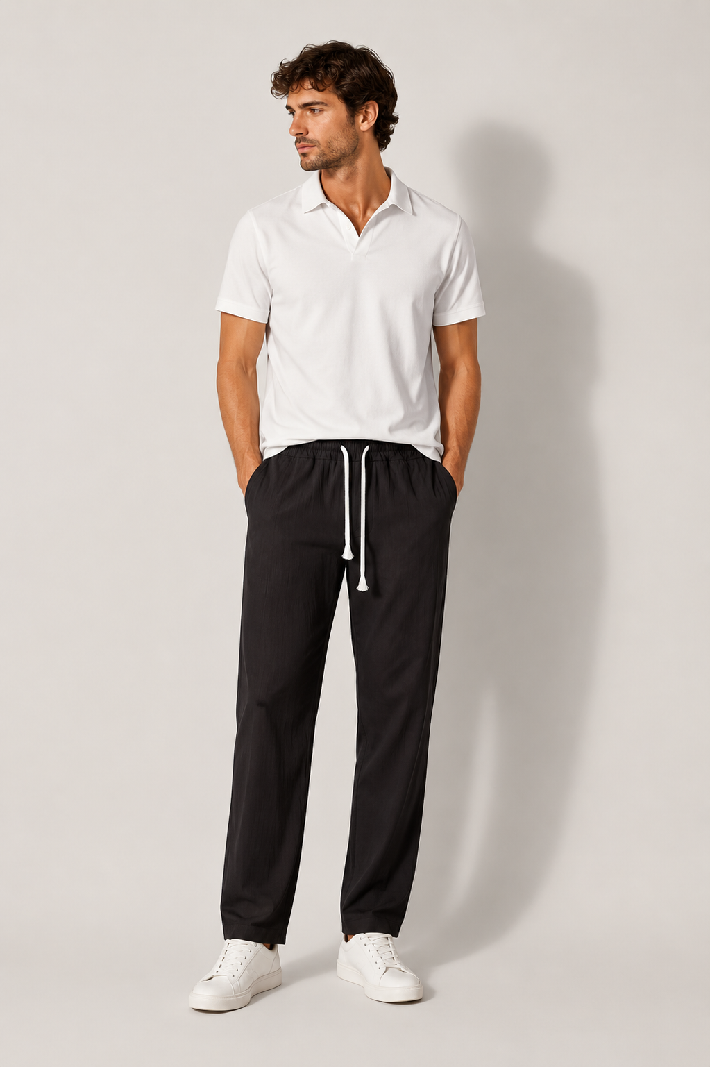 Men's lightweight straight leg pants, relaxed fit for everyday comfort and versatile style.