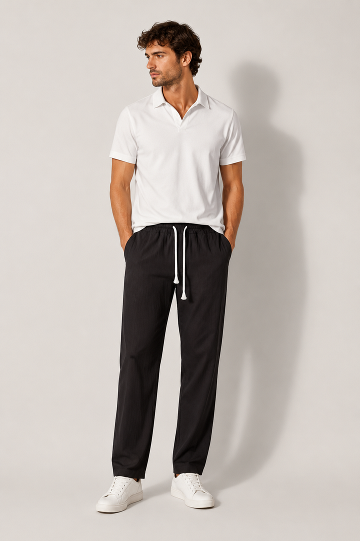 Men's lightweight straight leg pants, relaxed fit for everyday comfort and versatile style.