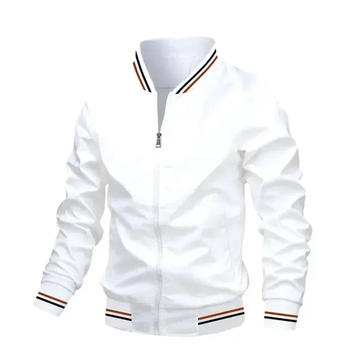 Dynamic men's summer jacket: lightweight striped bomber, perfect for stylish casual wear.
