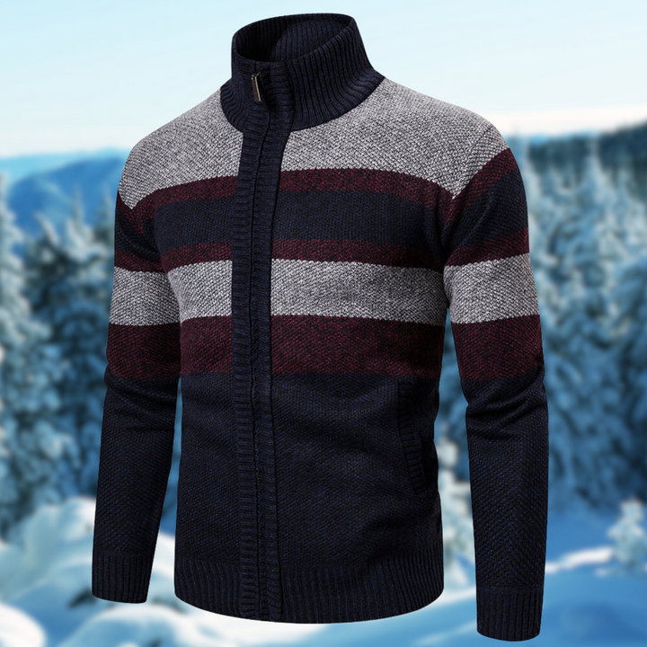 Comfortable men's striped sweater, ideal for spring style and casual outings.