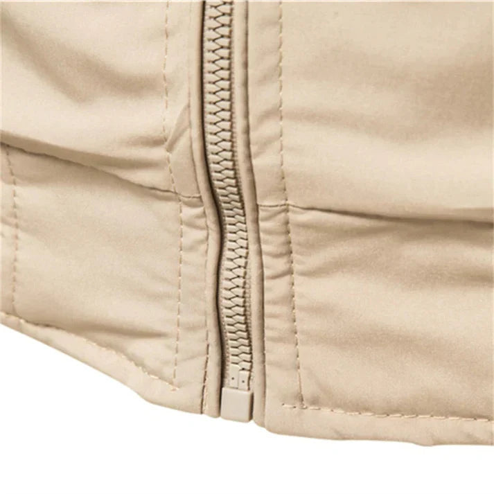 Lightweight men's bomber jacket for summer, offering casual comfort. Stylish zip-up outerwear for men.