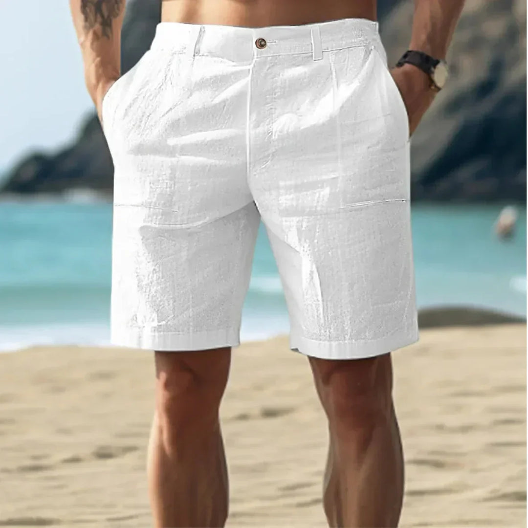 Men's lightweight summer chino shorts, perfect for warm weather comfort & everyday style.
