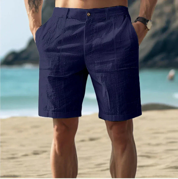 Versatile men's summer chino shorts, perfect for travel, casual outings, and stylish comfort.