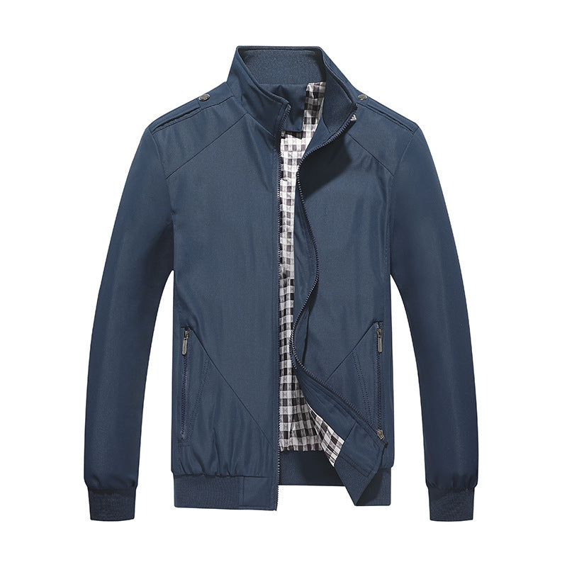 Comfortable men's zip-up lightweight jacket. Versatile casual outerwear for summer and spring fashion.
