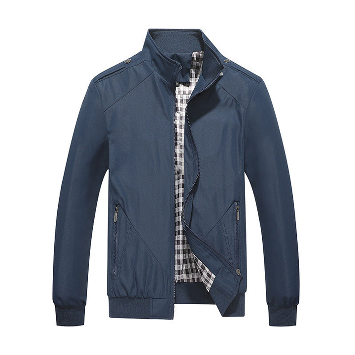 Comfortable men's zip-up lightweight jacket. Versatile casual outerwear for summer and spring fashion.
