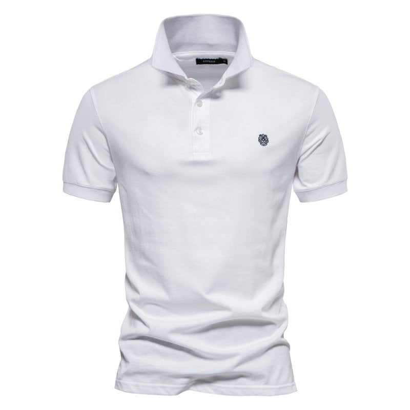 Breathable men's summer polo shirt in a lightweight fabric, offering comfort fit for hot weather.