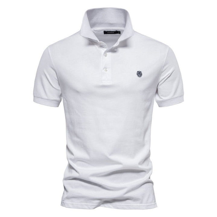 Breathable men's summer polo shirt in a lightweight fabric, offering comfort fit for hot weather.