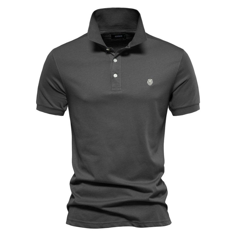Comfort fit men's short sleeve polo shirt, lightweight and breathable for summer style.