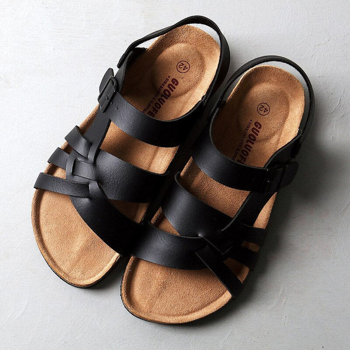 Durable men's open-toe sandals with non-slip sole, perfect for summer beach days and comfortable walking.