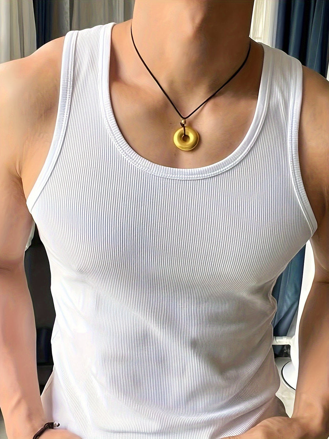Men's lightweight summer tank top for athletic workouts & casual wear. Comfortable, breathable sleeveless design.