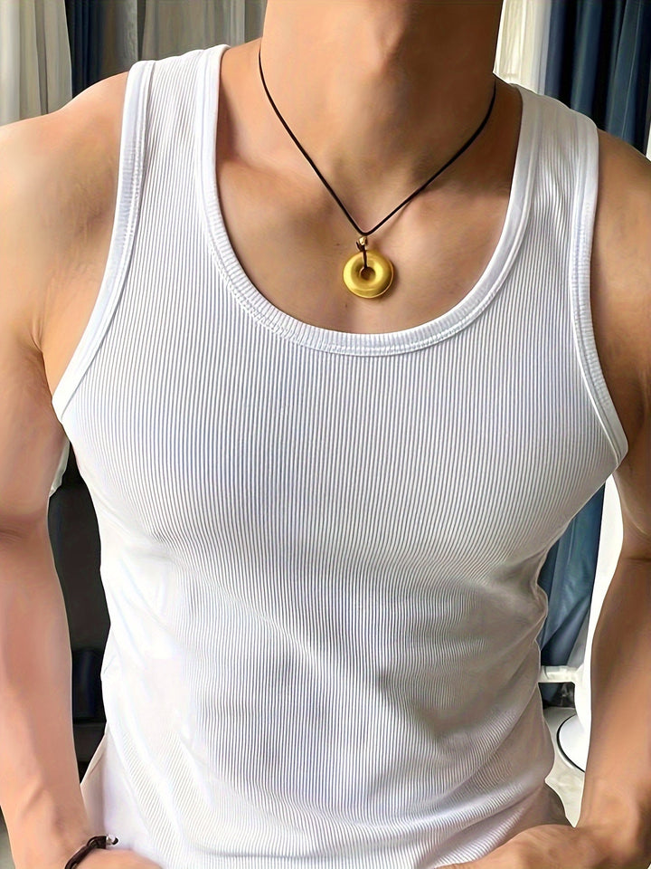 Men's lightweight summer tank top for athletic workouts & casual wear. Comfortable, breathable sleeveless design.