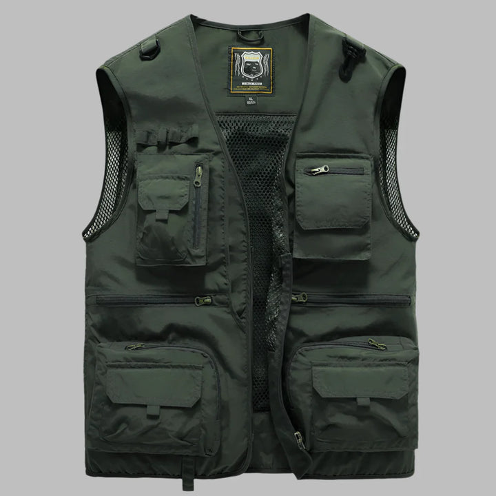 Explore in style with this men's multi-pocket summer vest, a lightweight outdoor essential.
