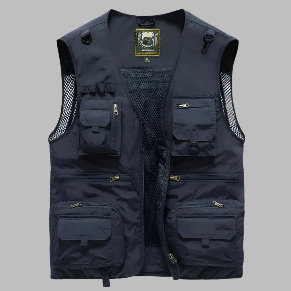 Versatile men's water-resistant vest for summer, perfect for layering and casual wear.
