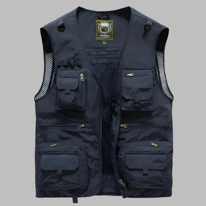 Versatile men's water-resistant vest for summer, perfect for layering and casual wear.