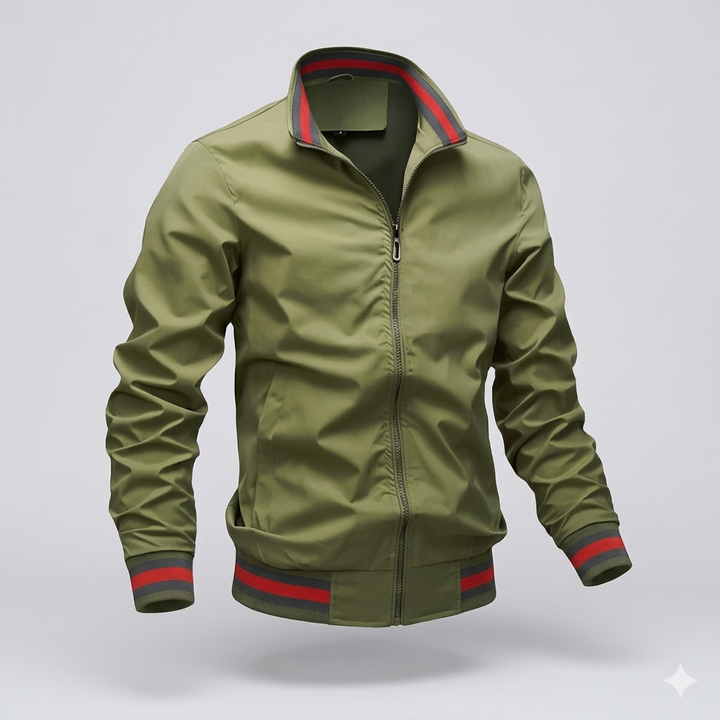 Stylish men's lightweight jacket for summer, featuring a full zip closure