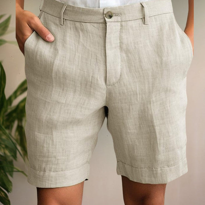 Men's lightweight tan chino shorts for ultimate summer comfort. Perfect for casual warm-weather style.