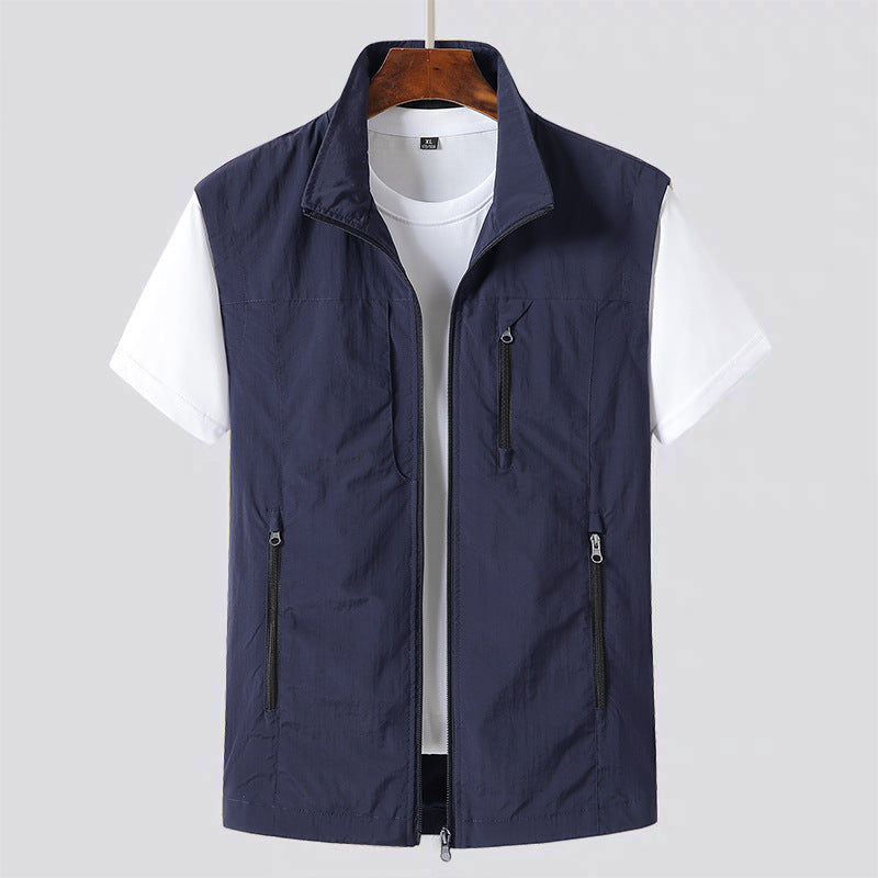 Versatile men's utility gilet vest, lightweight and breathable, excellent for layering or outdoor activities.