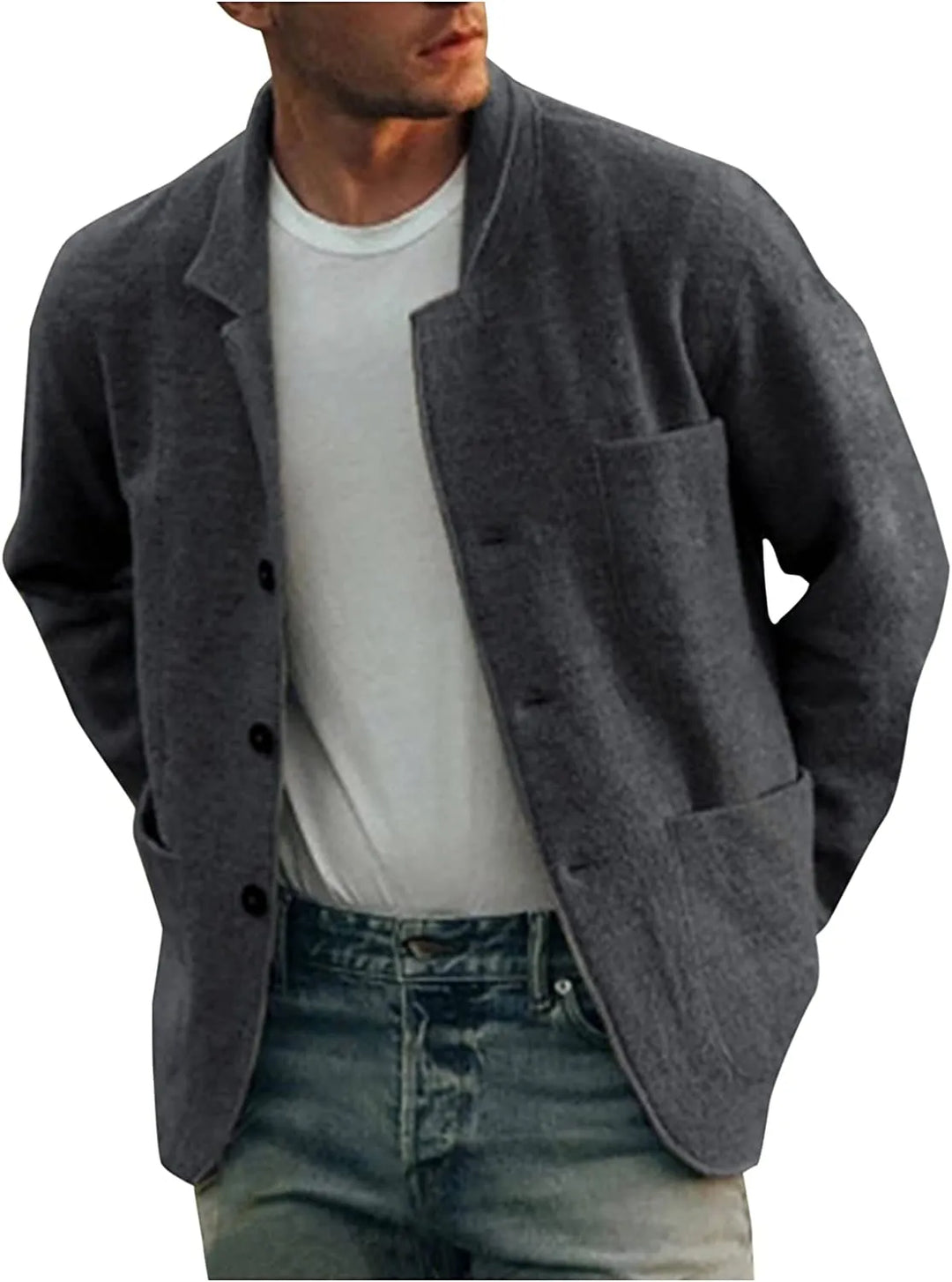 Men's comfortable lightweight blazer, ideal for a versatile smart casual wardrobe. Pockets for convenience.