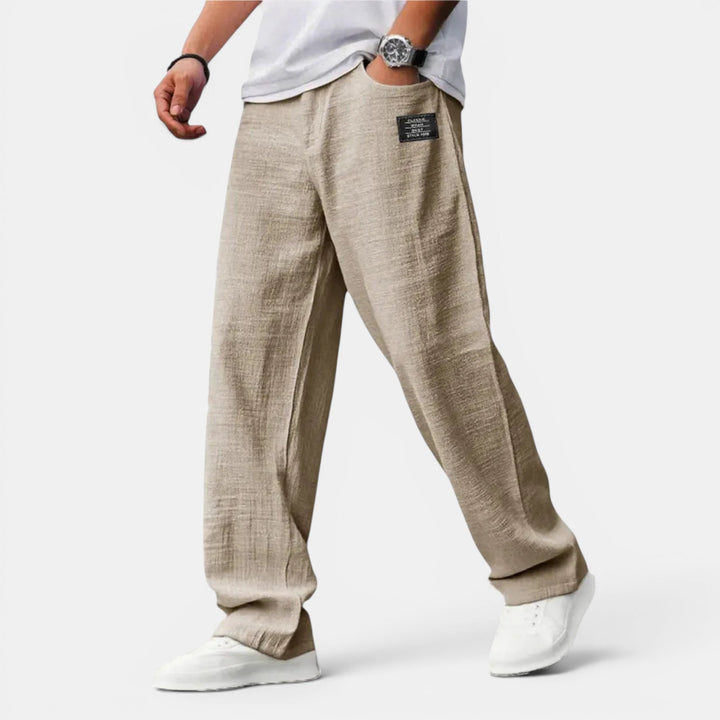 Men's summer wide leg pants, breathable & lightweight, designed for comfortable casual fashion.