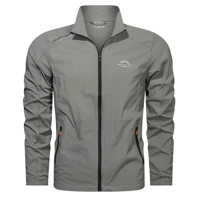 Versatile men's lightweight windbreaker jacket, comfortable & breathable for transitional weather & everyday outerwear.
