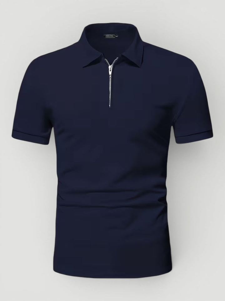 Essential men's lightweight zip polo, perfect for a clean smart casual look.