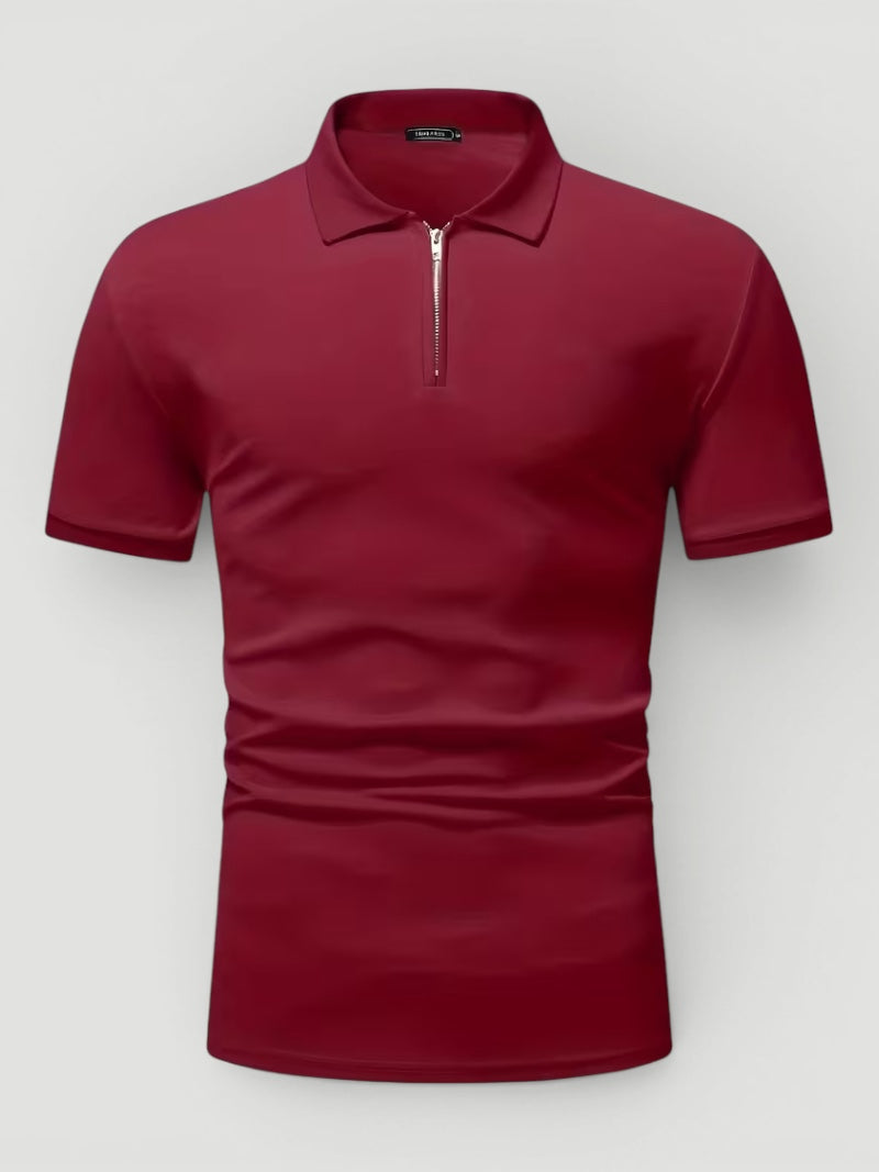 Men's summer lightweight zip polo, combining comfort and modern everyday style.